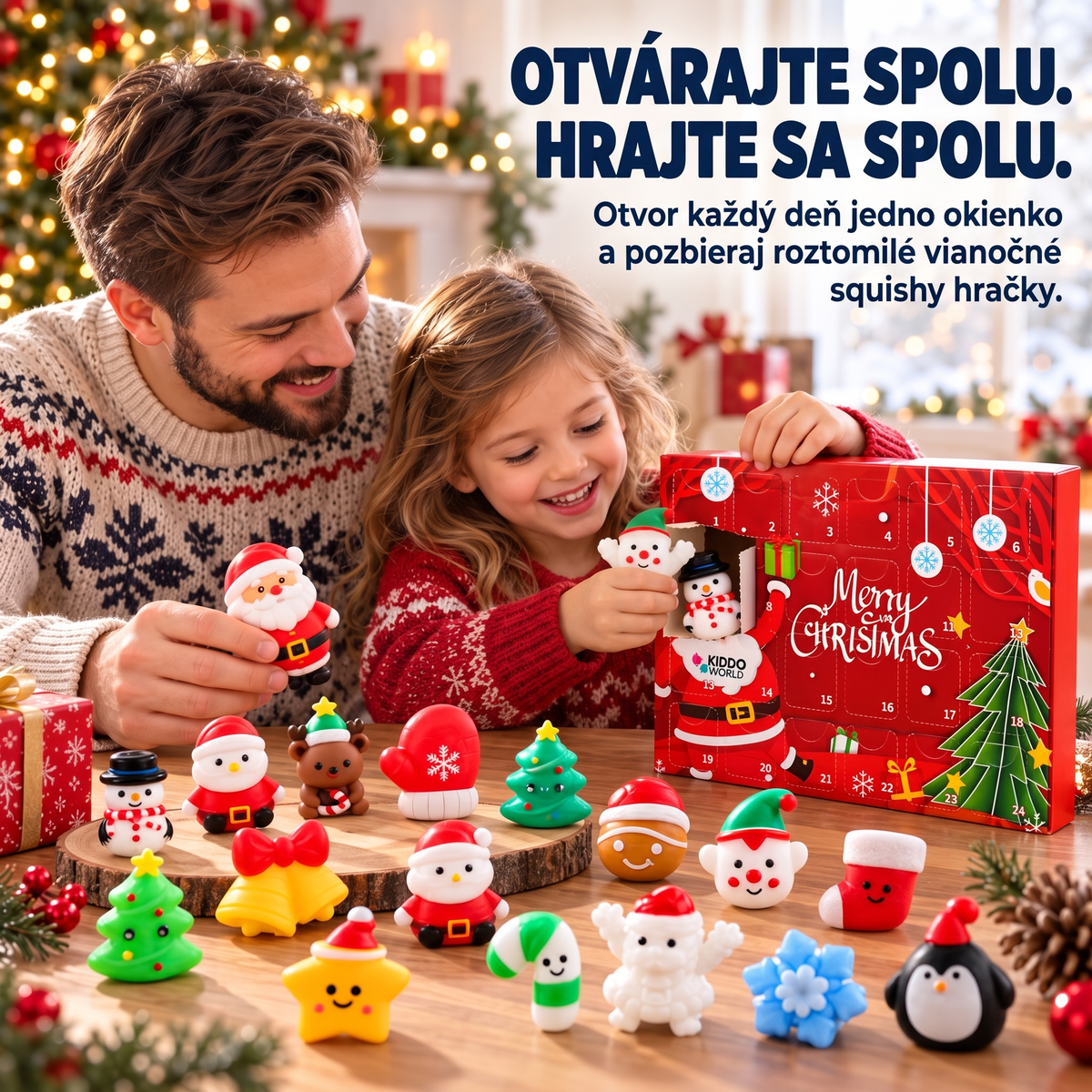 Vianočný Squishy adventný kalendár – 24 tajomných Squishy hračiek (3+ roky)