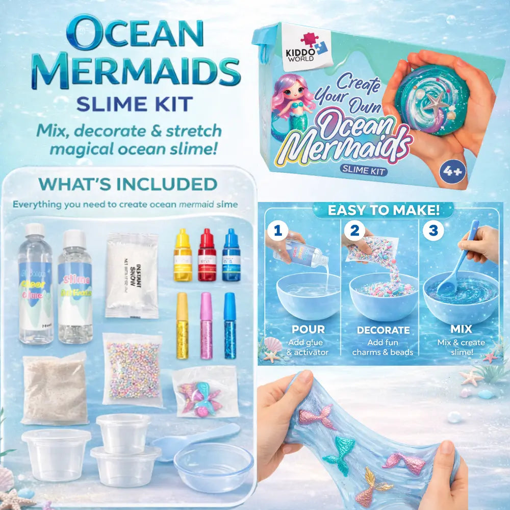 Mermaid Ocean Slime – vytvor si trblietavý morský slime s morskými pannami! (4+ roky)