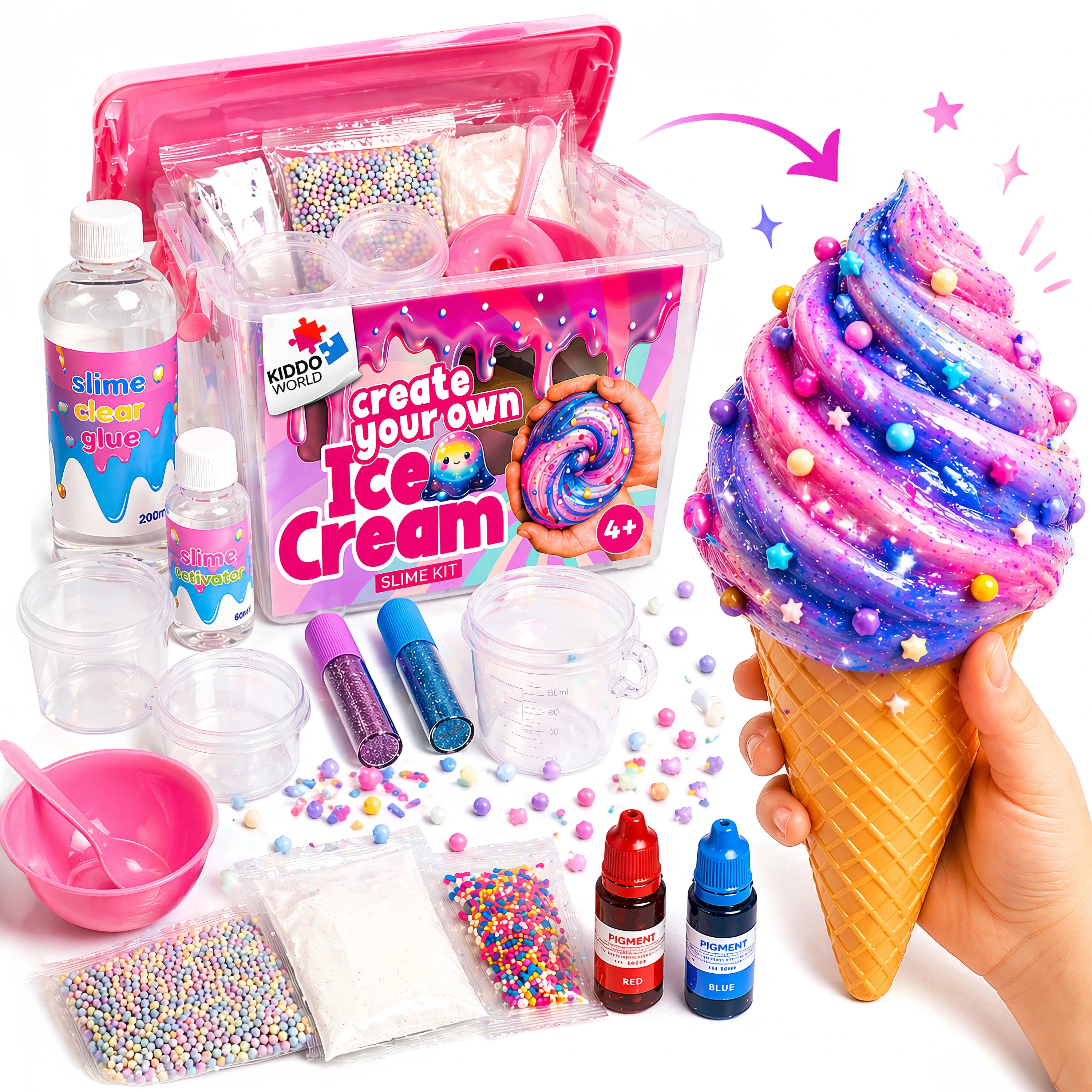 Ice Cream Slime – vytvor si slime, ktorý vyzerá a vonia ako skutočná zmrzlina! (4+ roky)