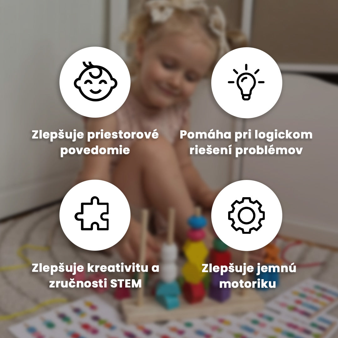 Montessori hra - Drevené korálky