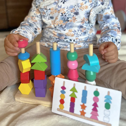 Montessori hra - Drevené korálky