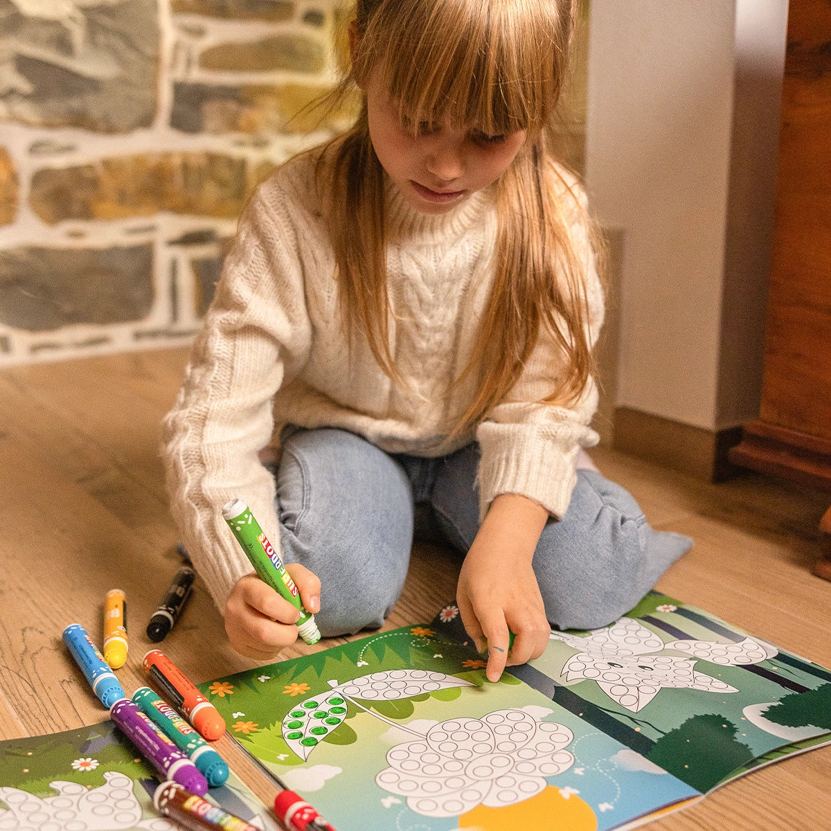 Montessori omaľovánka "Dot-to-dot"