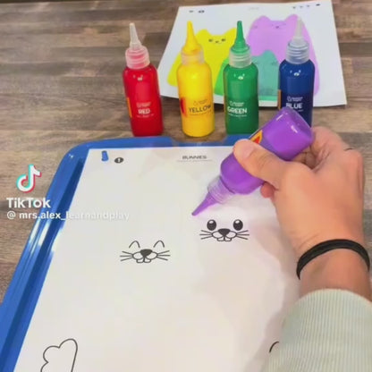 Squeegee Art Kit | Sada s 5 farbami a magickou stierkou na vytváranie obrázkov bez štetcov | pre deti 5+