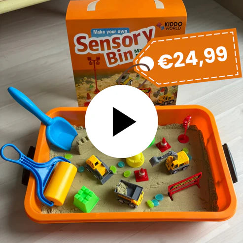 Senzorický box: Stavenisko – Svietiace kamene, magnetický piesok a stavebné vozidlá (od 3 rokov)