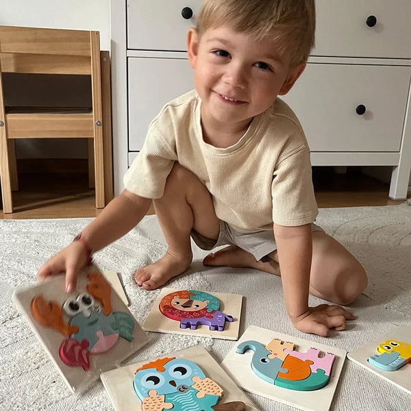 Montessori drevené puzzle „Dopravné prostriedky“